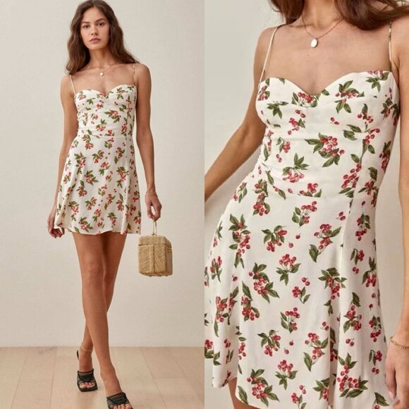 Reformation Saskia Dress in Sour Cherry | Size 0 🍒 - Picture 1 of 10